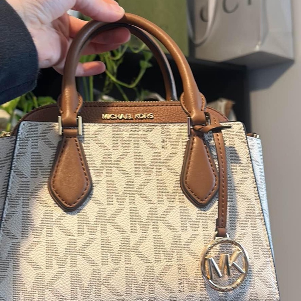 Michael Kors Brown and Cream Handbag